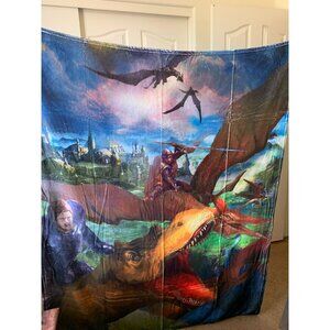 Harry Potter Jurassic Park Crossover Throw Blanket 50" X 60" Lightweight Fleece